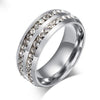 Jared™ Two-Row Diamond Ring Silver Rings - Tophatter Daily Deals