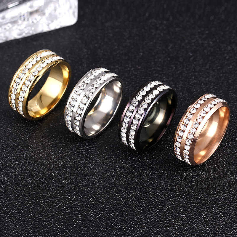 Jared™ Two-Row Diamond Ring Rings - Tophatter Daily Deals