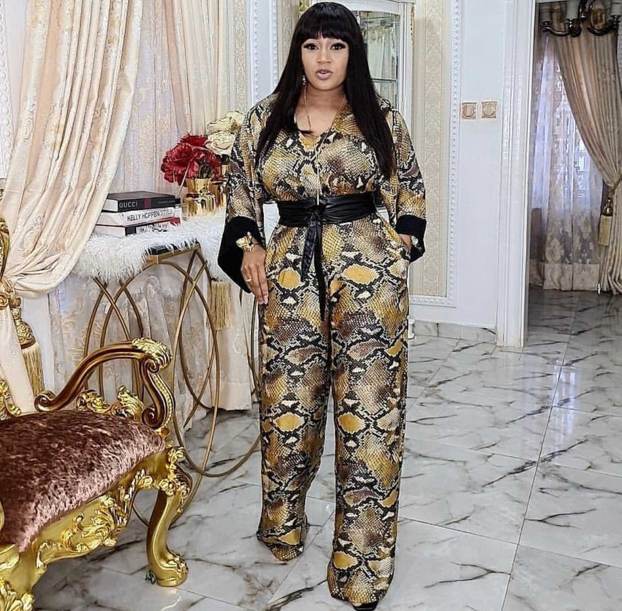 African Plus Size Women's European and American Jumpsuit Yellow 0 - Tophatter Daily Deals
