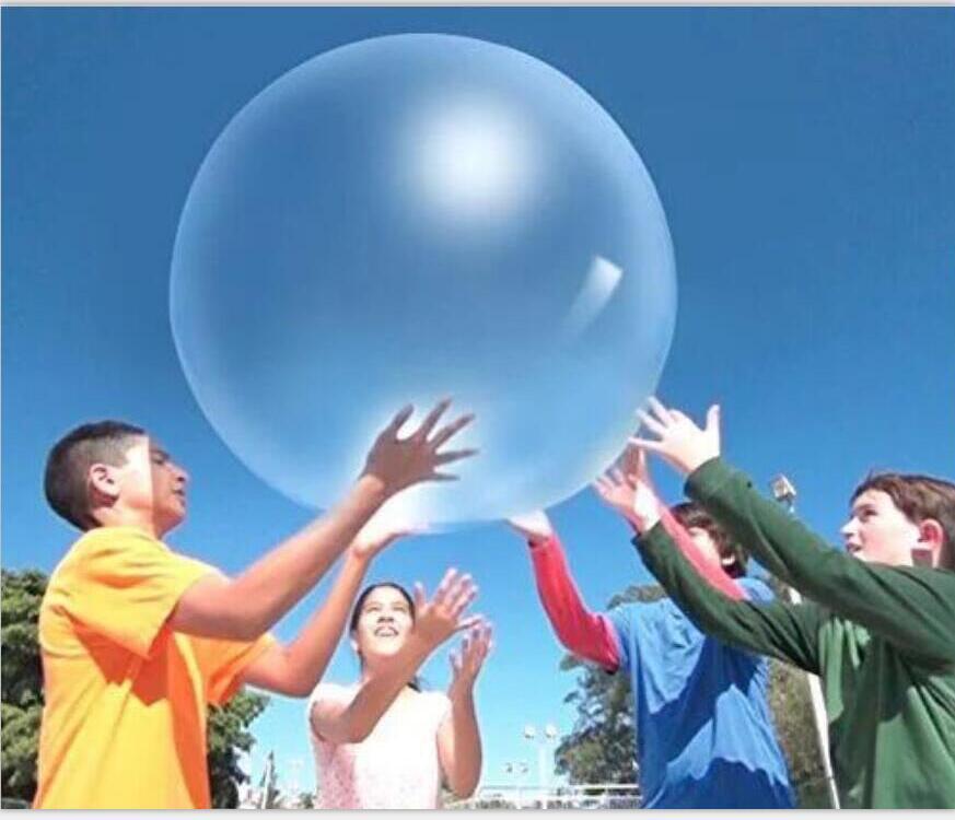 Big Inflatable Ball Children's Toy Elastic Ball Water Ball Bubble Ball Inflatable Ball Blue 60cm 0 - Tophatter Daily Deals