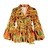 African Printed Blouse And Blouse For S-XL Ladies Yellow 0 - Tophatter Daily Deals