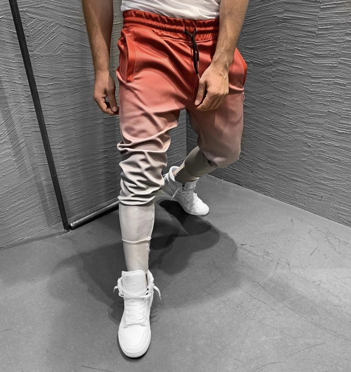 3D Gradient Slim Stretch Leggings red+grey 0 - Tophatter Daily Deals