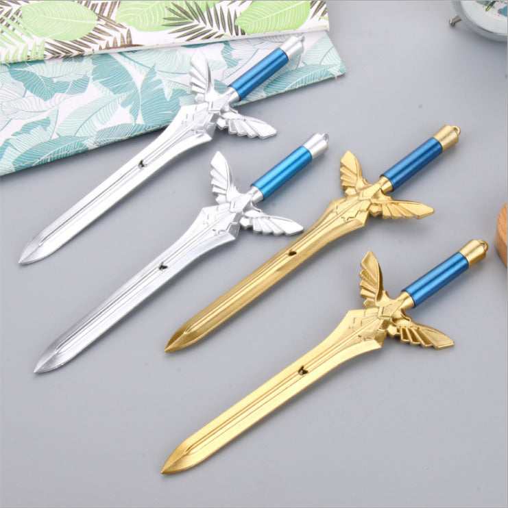 Angel Wing Sword Gel Pen Gold Silver Sword Black Gel Pen 0 - Tophatter Daily Deals