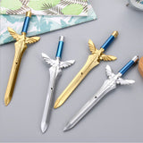 Angel Wing Sword Gel Pen Gold Silver Sword Black Gel Pen 0 - Tophatter Daily Deals