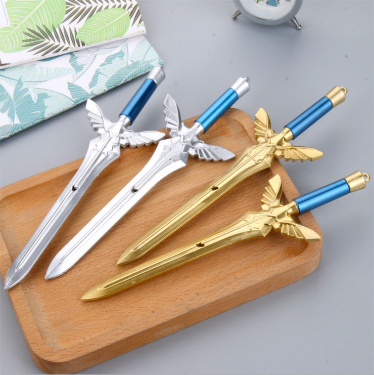 Angel Wing Sword Gel Pen Gold Silver Sword Black Gel Pen 0 - Tophatter Daily Deals