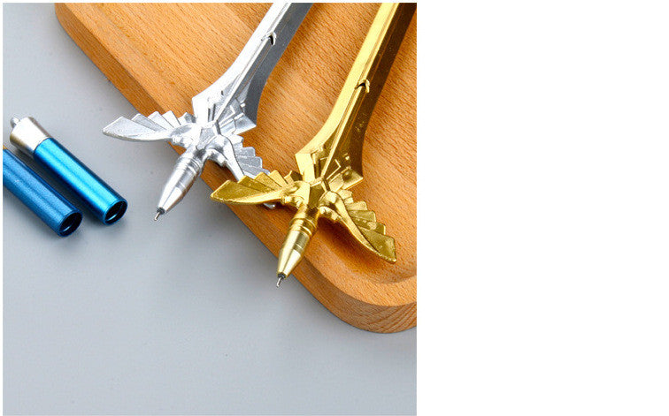 Angel Wing Sword Gel Pen Gold Silver Sword Black Gel Pen 0 - Tophatter Daily Deals