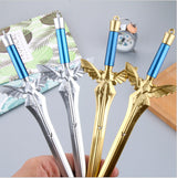 Angel Wing Sword Gel Pen Gold Silver Sword Black Gel Pen 0 - Tophatter Daily Deals