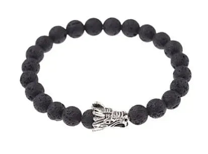 Volcanic Stone White Pine Stone Bracelet Black tap - Tophatter Daily Deals