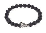 Volcanic Stone White Pine Stone Bracelet Black tap - Tophatter Daily Deals