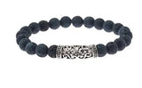 Volcanic Stone White Pine Stone Bracelet Dark green column - Tophatter Daily Deals