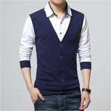 Autumn New T Shirt Plus Size Men's Lapel T Shirt Bottoming Shirt Blue 0 - Tophatter Daily Deals