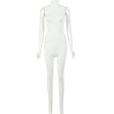 Autumn And Winter New Products Fashionable European And American Style Women Sexy Skinny Sleeveless Jumpsuit White 0 - Tophatter Daily Deals