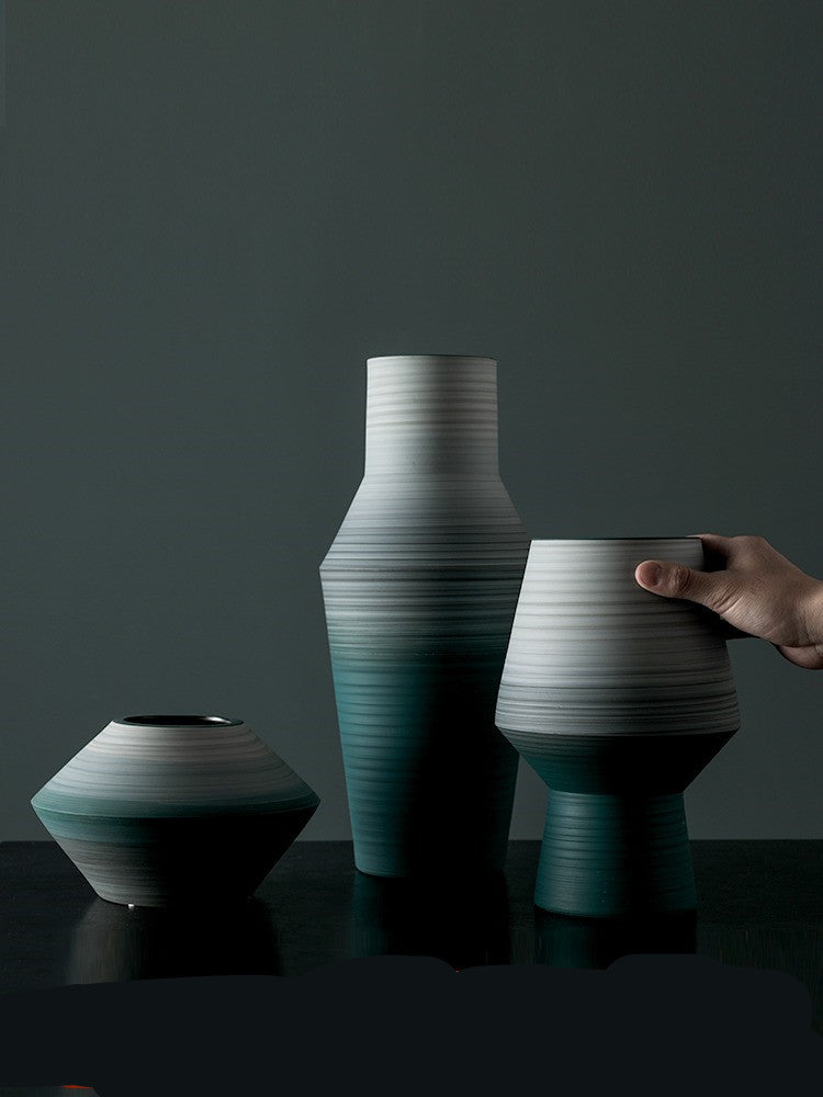 Art Soft Decoration Hotel Model Room Living Room Handmade Ceramic Vase 0 - Tophatter Daily Deals