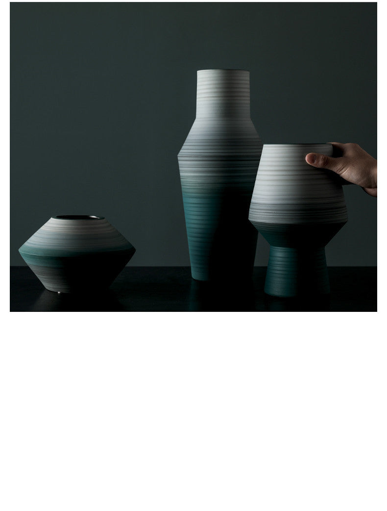 Art Soft Decoration Hotel Model Room Living Room Handmade Ceramic Vase 0 - Tophatter Daily Deals