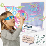 3D Magic Drawing Board LED VR Montessori Educational Toys DIY Children Graffiti Painting Lcd Writing Tablet Coloring Blackboard 0 - Tophatter Daily Deals