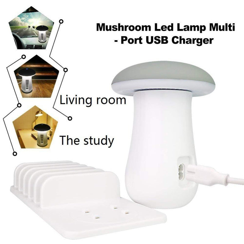 2 In 1 Multifunction Mushroom Lamp LED Lamp Holder USB Charger Home Office Supplies 0 - Tophatter Daily Deals