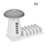 2 In 1 Multifunction Mushroom Lamp LED Lamp Holder USB Charger Home Office Supplies White EU 0 - Tophatter Daily Deals
