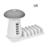2 In 1 Multifunction Mushroom Lamp LED Lamp Holder USB Charger Home Office Supplies White UK 0 - Tophatter Daily Deals