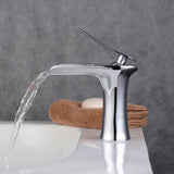 Black And White Gold Copper Bathroom Sink Waterfall Faucet Silver 0 - Tophatter Daily Deals