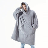 Warm Cozy Women Blanket Hoodie - Oversized Fleece Lounging Grey One size 3D Changing Face Moving Picture Frame - Tophatter Daily Deals