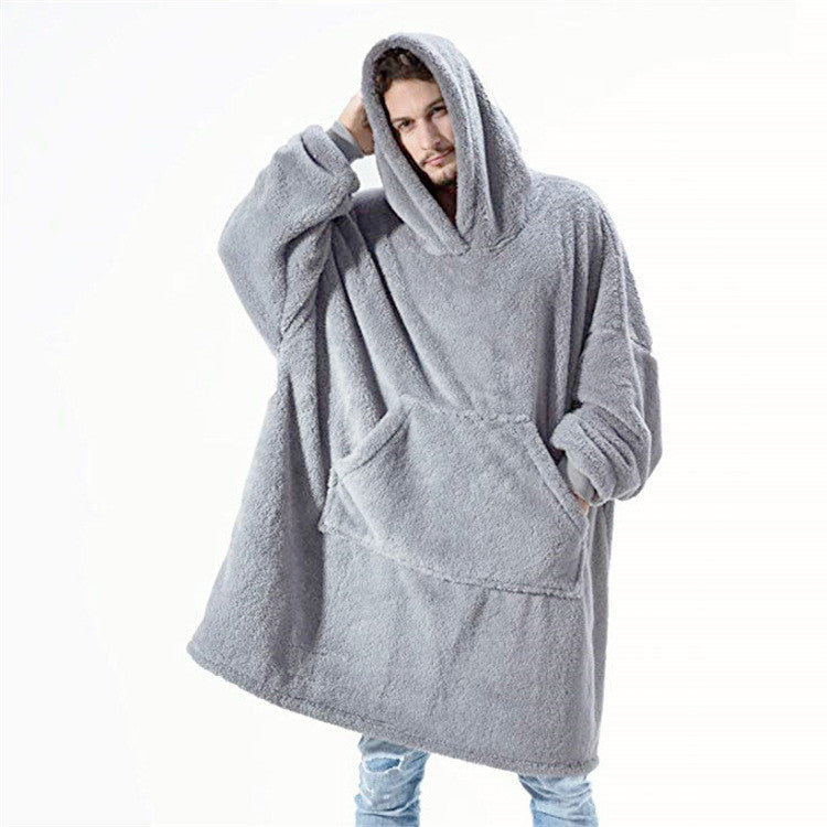 Warm Cozy Women Blanket Hoodie - Oversized Fleece Lounging Grey One size 3D Changing Face Moving Picture Frame - Tophatter Daily Deals