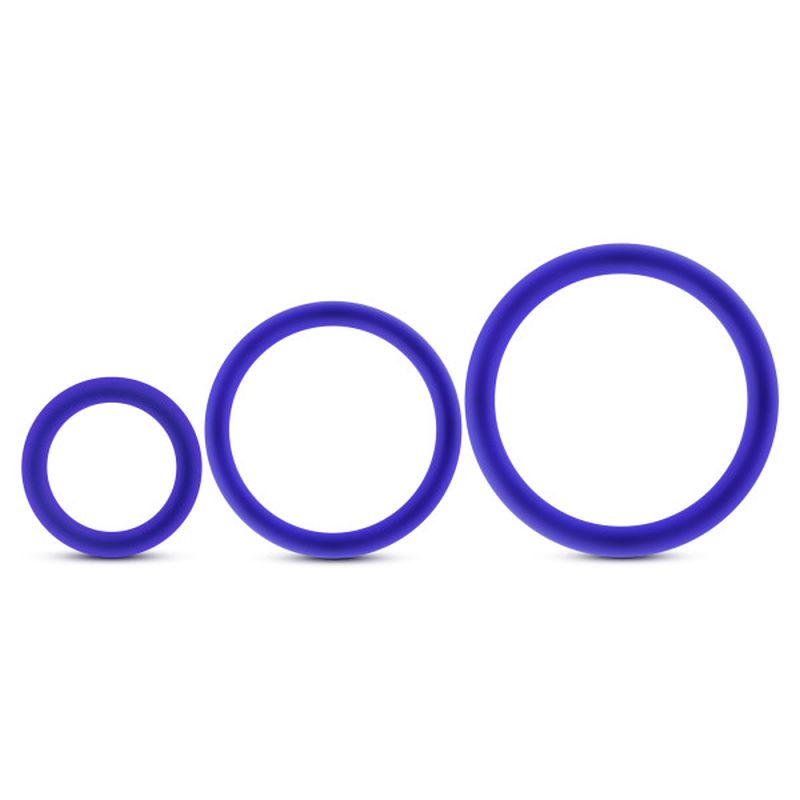 Performance Silicone Cock Ring 3 Pc Set Indigo for Stamina > Cock Ring > Sets - Tophatter Daily Deals
