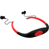 2in1 Bluetooth Wireless Earphone &MP3 Music Player 8G Headphone IPX8 Waterproof Swim Sport Neckband Stereo Headset with Mic Red 0 - Tophatter Daily Deals
