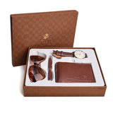 Business Gift Set Fashion Glasses Quartz Watch Multi-Card Wallet Father's Day Business Gift Box 0 - Tophatter Daily Deals