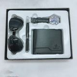 Business Gift Set Fashion Glasses Quartz Watch Multi-Card Wallet Father's Day Business Gift Box Black 0 - Tophatter Daily Deals