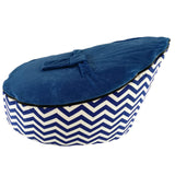 Baby Bed Lazy Sofa Bean Bag Chair Navy blue No filler 0 - Tophatter Daily Deals