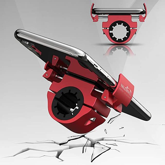 Bike Phone Mount Folding Motorcycle Phone Holder Aluminum Universal Cell Phone Bicycle Stand 0 - Tophatter Daily Deals
