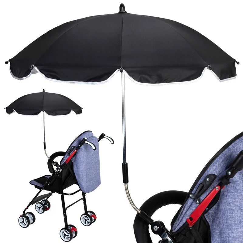 360 Degrees Pram Umbrellas Cart Accessories Adjustable Stroller Umbrella 0 - Tophatter Daily Deals