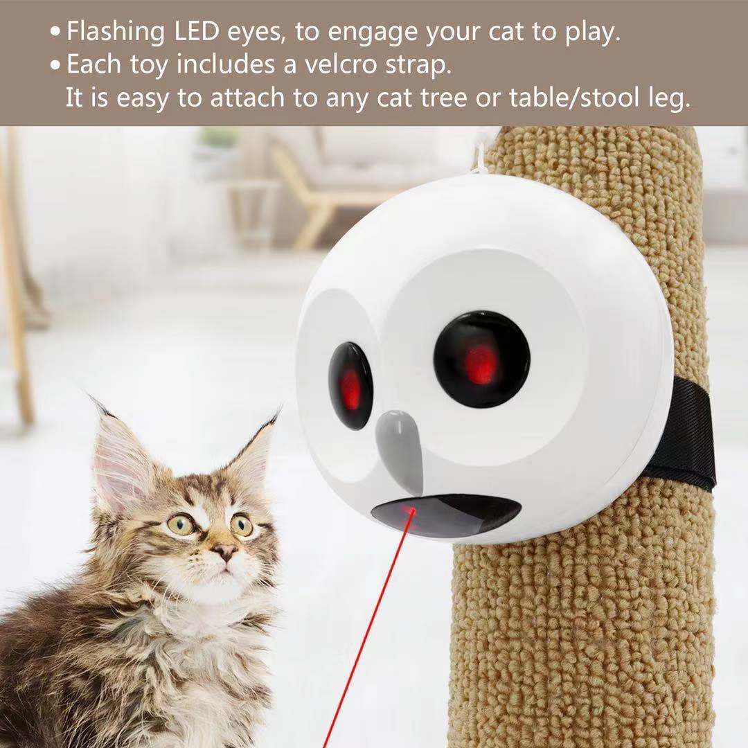 Automatic 360-degree Rotating Laser Electric Cat Toy Owl 0 - Tophatter Daily Deals