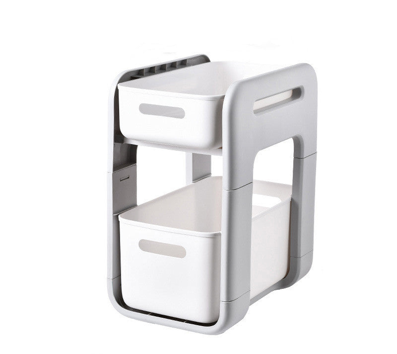 2 Tier Kitchen Storage Rack Cabinet Storage Box Convenient White Large B 0 - Tophatter Daily Deals