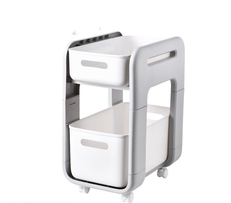 2 Tier Kitchen Storage Rack Cabinet Storage Box Convenient White Large C 0 - Tophatter Daily Deals