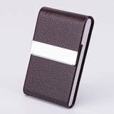 Business Fashion Male Stainless Steel Thick Cigarette Case Anti-pressure Sticker PU Office Gift Box Coffee 0 - Tophatter Daily Deals
