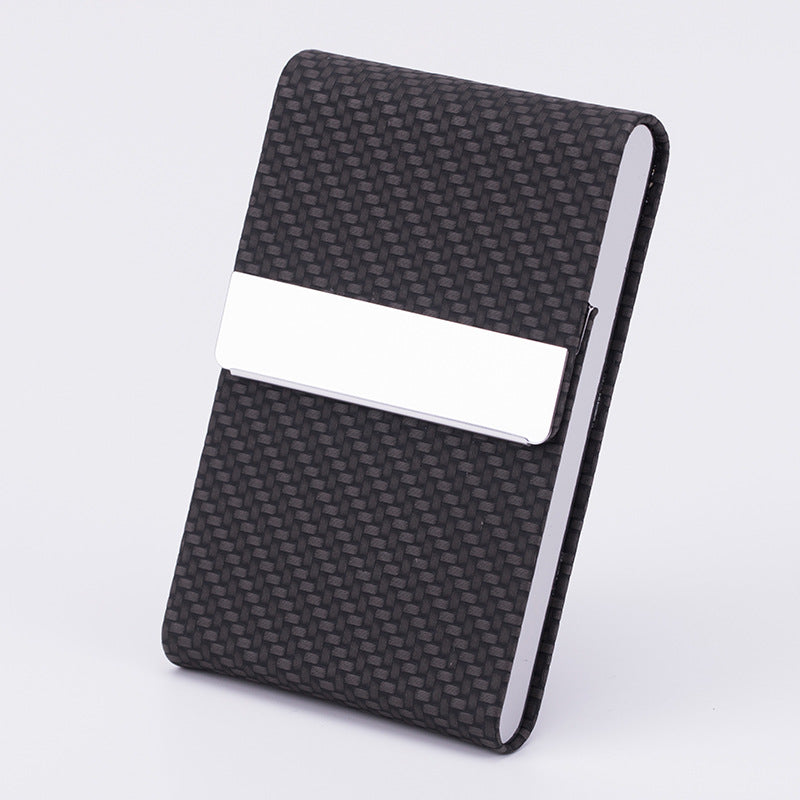 Business Fashion Male Stainless Steel Thick Cigarette Case Anti-pressure Sticker PU Office Gift Box Black A 0 - Tophatter Daily Deals