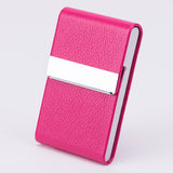 Business Fashion Male Stainless Steel Thick Cigarette Case Anti-pressure Sticker PU Office Gift Box Rose Red 0 - Tophatter Daily Deals