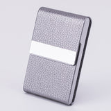 Business Fashion Male Stainless Steel Thick Cigarette Case Anti-pressure Sticker PU Office Gift Box Gray 0 - Tophatter Daily Deals