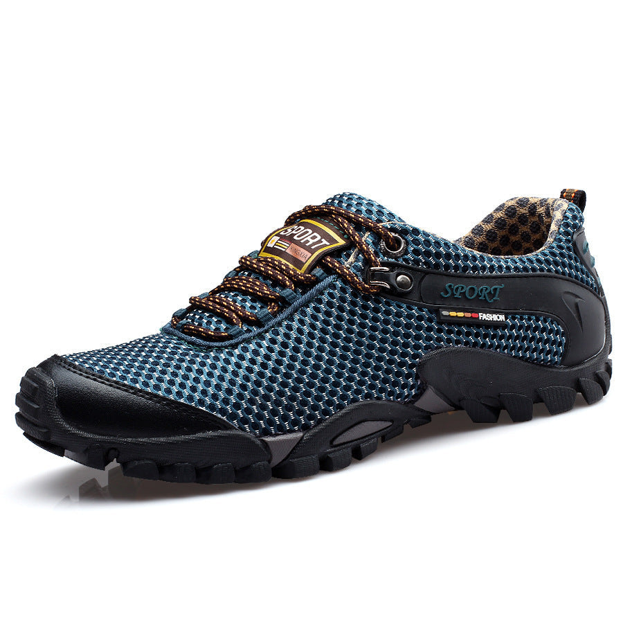 Breathable Outdoor Sports Men's Shoes Korean Version Of The Trend Of Casual Mesh Hiking Shoes Men's Large Size Shoes 0 - Tophatter Daily Deals