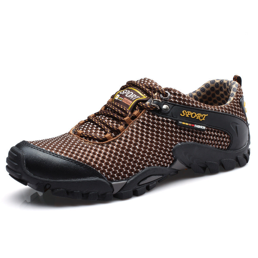Breathable Outdoor Sports Men's Shoes Korean Version Of The Trend Of Casual Mesh Hiking Shoes Men's Large Size Shoes 0 - Tophatter Daily Deals