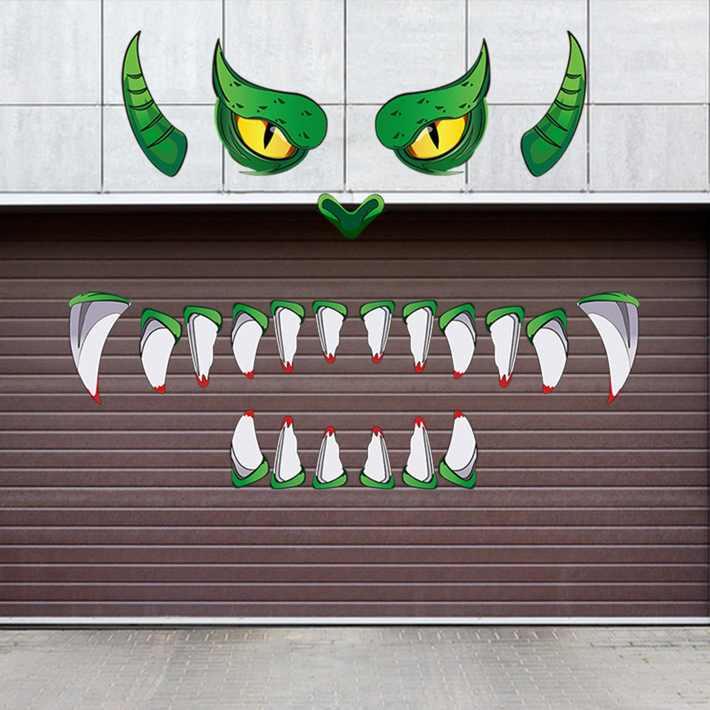 Monster Door Sticker Halloween Decor Green Eyes 2025 3D Changing Face Moving Picture Frame - Tophatter Daily Deals