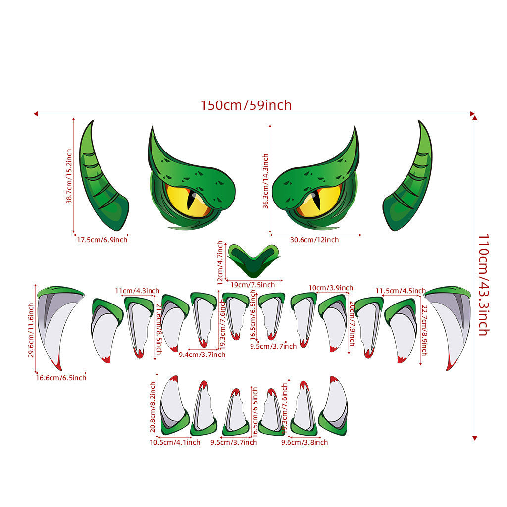 Monster Door Sticker Halloween Decor Green Eyes 2025 3D Changing Face Moving Picture Frame - Tophatter Daily Deals