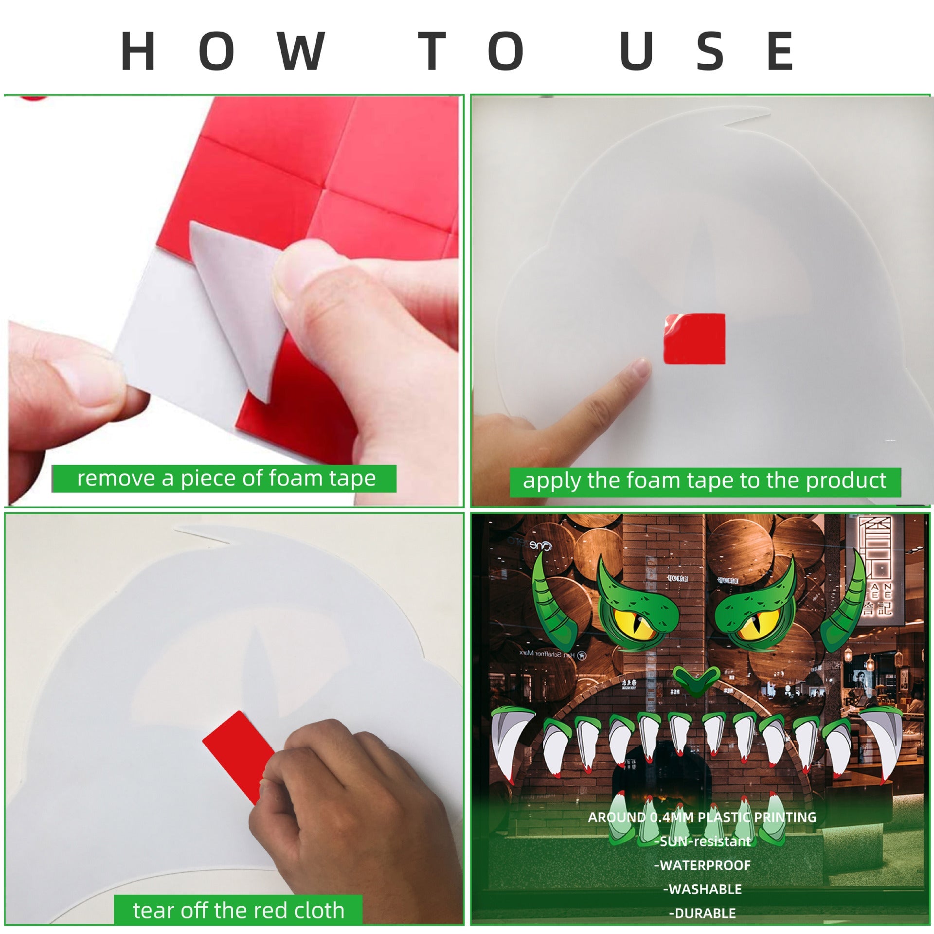 Monster Door Sticker Halloween Decor Green Eyes 2025 3D Changing Face Moving Picture Frame - Tophatter Daily Deals