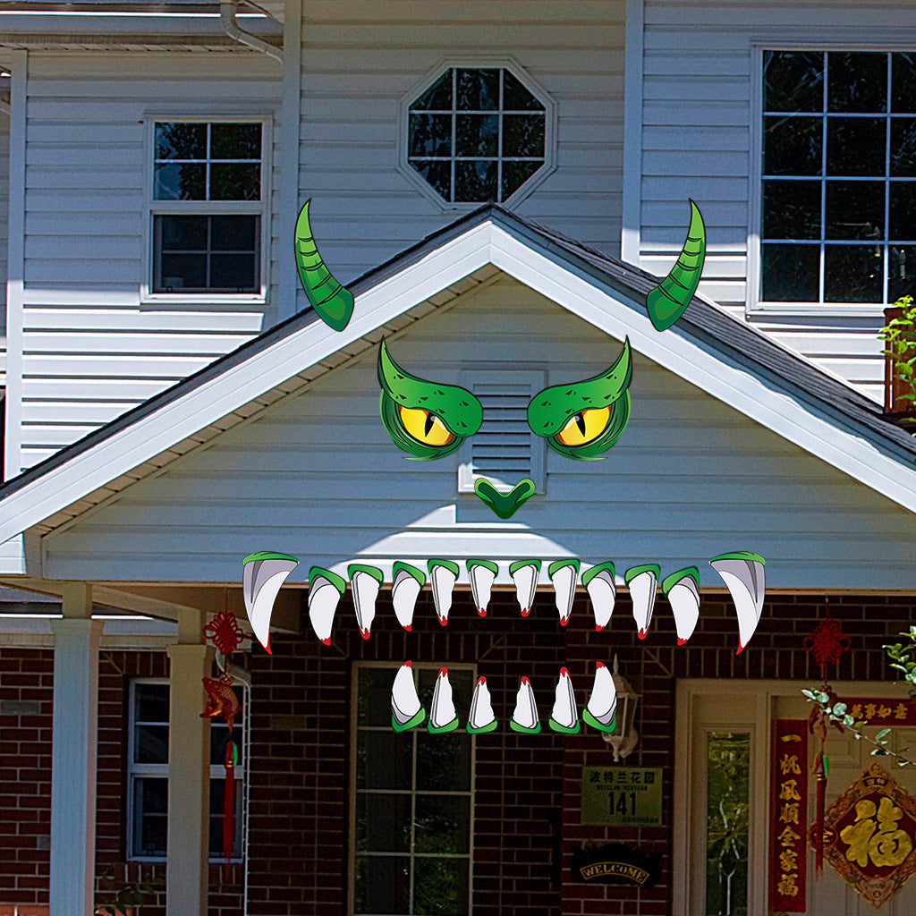 Monster Door Sticker Halloween Decor Green Eyes 2025 3D Changing Face Moving Picture Frame - Tophatter Daily Deals