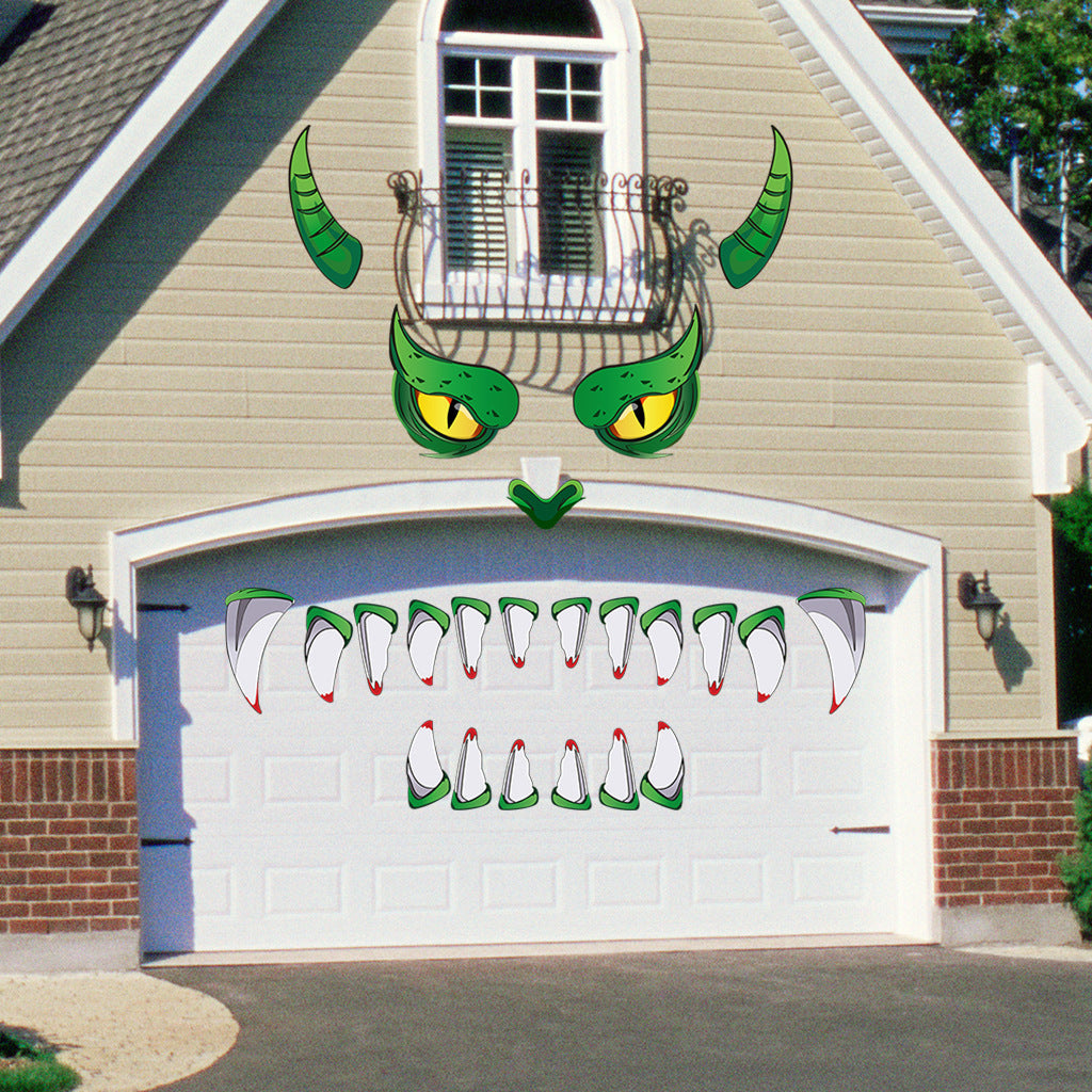 Monster Door Sticker Halloween Decor Green Eyes 2025 3D Changing Face Moving Picture Frame - Tophatter Daily Deals
