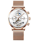 Ailang Multi Function Automatic Mechanical Watch Men''s Watch Rose shell white noodles 0 - Tophatter Daily Deals