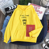 Oversized Cozy Womens Hoodie - Coffee Graphic Print, Fleece Yellow 3D Changing Face Moving Picture Frame - Tophatter Daily Deals