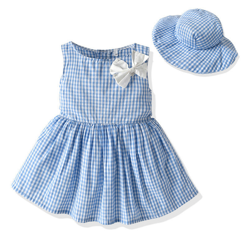Boys' Short-Sleeved Shirt And Shorts, Girls' Dresses And Sun Hats Navy Blue 0 - Tophatter Daily Deals