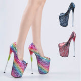 A Large Size 34-47 High Heel Shoes With Thin Heel And 22Cm Fish Mouth 0 - Tophatter Daily Deals